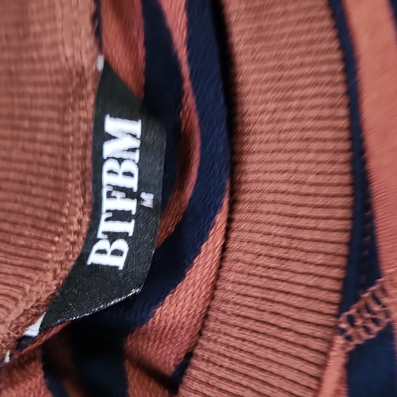 Womens Oversized Striped Sweatshirt Crewneck Long Sleeve Pullover Top -M - Picture 3 of 8